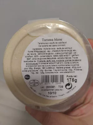 Lista de ingredientes del producto Tarama blanc Carrefour 