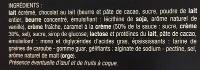 Lista de ingredientes del producto 5 barres glacees caramel Thiriet 