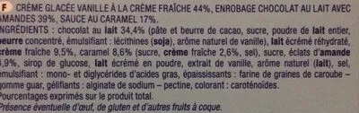 Lista de ingredientes del producto Rochers glacés Vanille Caramel Thiriet 135 g