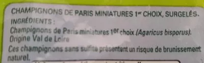 Lista de ingredientes del producto Champignons de Paris Thiriet 