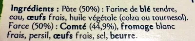 Lista de ingredientes del producto Ravioles du Dauphiné IGP label Rouge Saint Jean 500 g (Lot de 2 * 4 plaques)