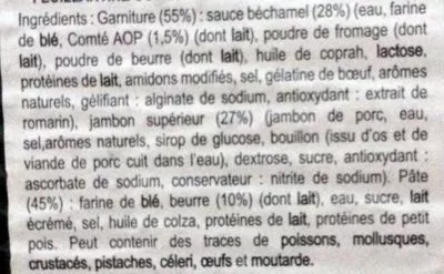 Lista de ingredientes del producto Feuillantine Comtoise gourmande au Comté AOP Tempé 500 g