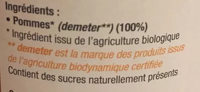 Lista de ingredientes del producto 75 CL Côteaux Nantais 75 cl