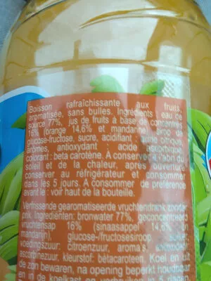 Lista de ingredientes del producto Orange Gourmande Tropico 1,5 l