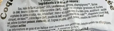 Lista de ingredientes del producto Coquille St Jacques* surgelée Sans marque 100 g