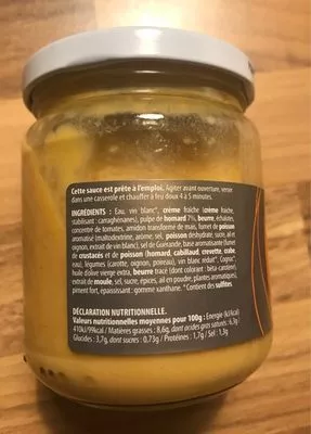 Lista de ingredientes del producto Sauce Armoricaine Les Délices de la Mer 190 g