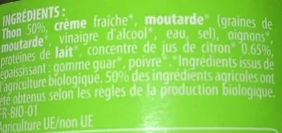 Lista de ingredientes del producto Rillettes de Thon au Citon BIO L'Ile Bleue 