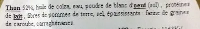 Lista de ingredientes del producto Rillettes de Thon Les Délices de la Mer 80 g