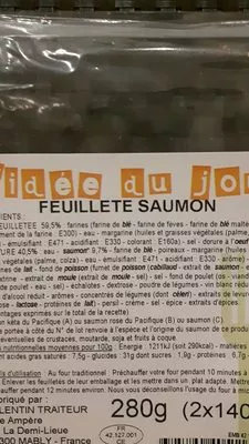 Lista de ingredientes del producto Feuilleté au saumon Idee Du Jour 