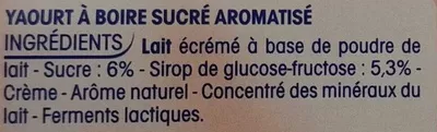 Lista de ingredientes del producto P'tit Yop goût Fraise Yoplait, P'tit Yop 720 g (4 * 180 g)