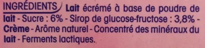 Lista de ingredientes del producto P'tit Yop goût Framboise Yoplait, P'tit Yop 720 g (4 * 180 g)