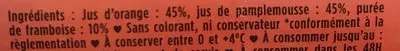 Lista de ingredientes del producto Jus orange pamplemousse framboise Ulti, Bert’s 250 ml