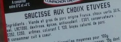 Lista de ingredientes del producto Saucisses au Choix Nature Dauphinoises Charcuterie Carrel 0,300 kg