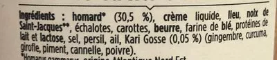 Lista de ingredientes del producto Rillettes De Homard Au Kari Gosse La Grande Epicerie de Paris 