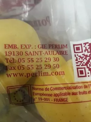 Lista de ingredientes del producto Pomme, Variété Golden, Catégorie 1  