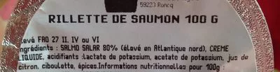 Lista de ingredientes del producto Rillette de saumon  