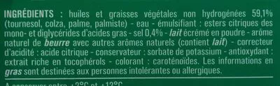 Lista de ingredientes del producto Cuisson et Tartine 60% MG Monoprix 500 g