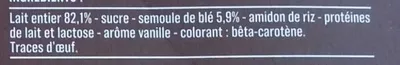 Lista de ingredientes del producto Semoule au lait saveur vanille Monoprix, Monoprix Exploitation, Groupe Casino 380 g (4 x 95 g)