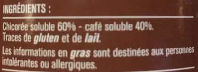 Lista de ingredientes del producto Chicorée café Monoprix 100 g