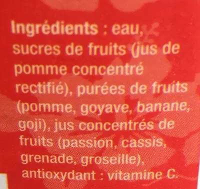 Lista de ingredientes del producto Superfruits antioxydant Rotui  1 l