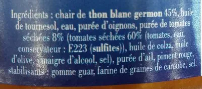 Lista de ingredientes del producto Rillettes de thon blanc Les Mouettes d'Arvor 