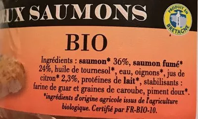 Lista de ingredientes del producto Rillettes aux deux saumons Jacques Gonidec 