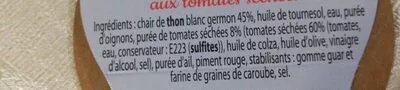 Lista de ingredientes del producto Rillettes de Thon Blanc aux tomates séchées Les Mouettes d'Arvor 125 g