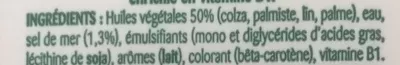 Lista de ingredientes del producto Margarine Oméga 3 (50 % MG) St Hubert 600 g