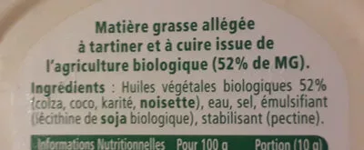 Lista de ingredientes del producto St Hubert bio doux pour tartine et cuisine St Hubert 245 g