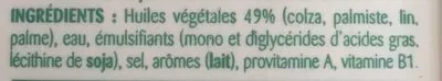 Lista de ingredientes del producto Margarine Oméga 3 St Hubert 255 g