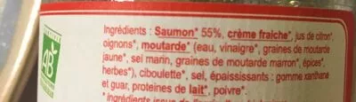 Lista de ingredientes del producto Rillette de saumon bio Olsen 90 g