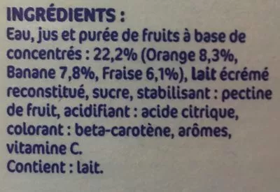 Lista de ingredientes del producto Danao Danao 