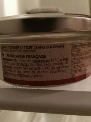 Lista de ingredientes del producto Rillettes Maquereaux échalotes La Sablaise 