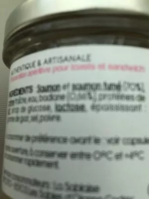 Lista de ingredientes del producto Rillettes saumon Badiane, 90g  90 g