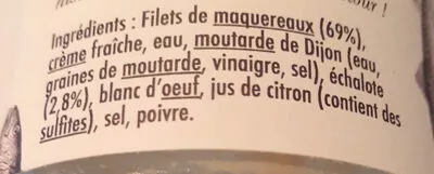 Lista de ingredientes del producto Rillettes de maquereau aux echalottes  