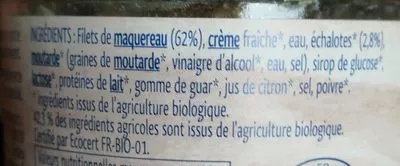 Lista de ingredientes del producto Rillettes de maquereaux aux échalotes  