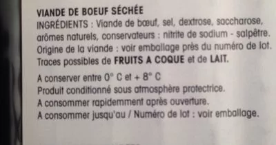 Lista de ingredientes del producto Viande séchée Le Petit Savoyard 