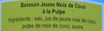 Lista de ingredientes del producto Boisson jeune noix de coco à la pulpe PSP 33 cl