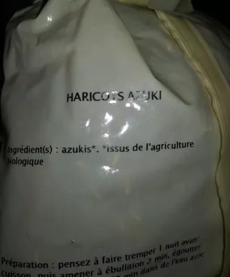 Lista de ingredientes del producto Haricots Azuki Idénat 500 g