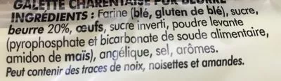 Lista de ingredientes del producto Galette charentaise aux pépites de chocolat La Galette Luzacaise 320 g