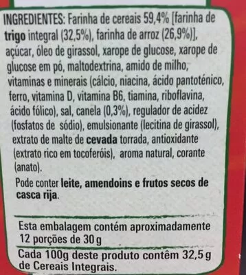 Lista de ingredientes del producto Golden grahams Nestlé 