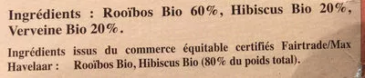 Lista de ingredientes del producto Détente Plant'Asia 36 g, 20 sachets de 1.8 g