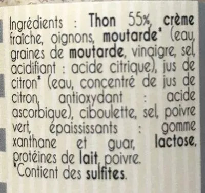 Lista de ingredientes del producto Rillettes de thon Le Père Eugène 