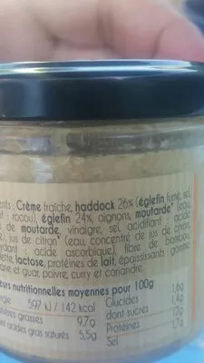 Lista de ingredientes del producto Rillettes de haddock Le Père Eugène 