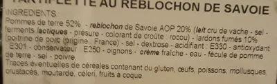 Lista de ingredientes del producto Tartiflette au Reblochon de Savoie  300 g