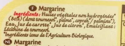 Lista de ingredientes del producto Margarine Bonneterre 500g