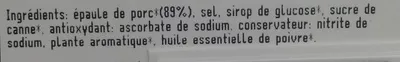 Lista de ingredientes del producto La Charcuterie Bonneterre 0,160 kg