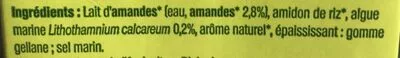 Lista de ingredientes del producto Douceur Amande sans sucres ajoutés Evernat 1 L e