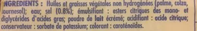 Lista de ingredientes del producto Margarine allégéé 60 % MG Top Budget 500 g