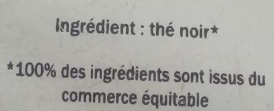 Lista de ingredientes del producto Thé Noir Darjeeling Artisans du Monde 100 g